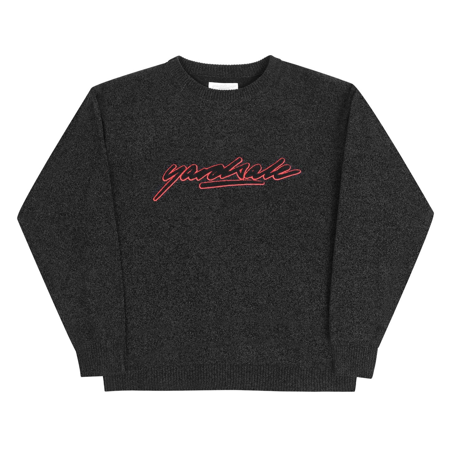 Script Chenille Knit Crew (Black)