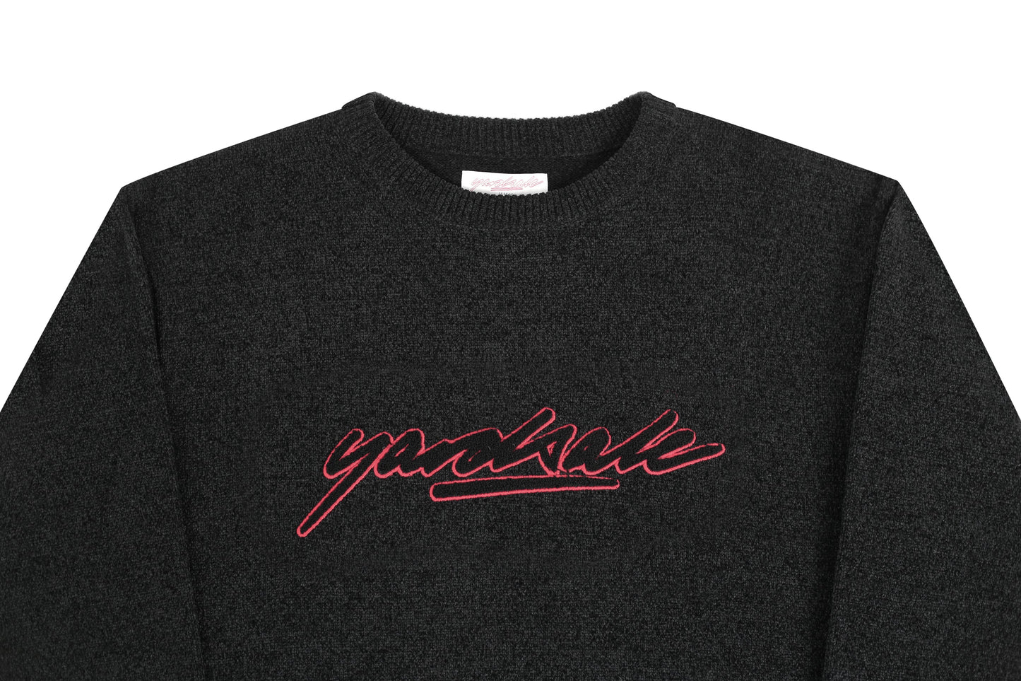 Script Chenille Knit Crew (Black)