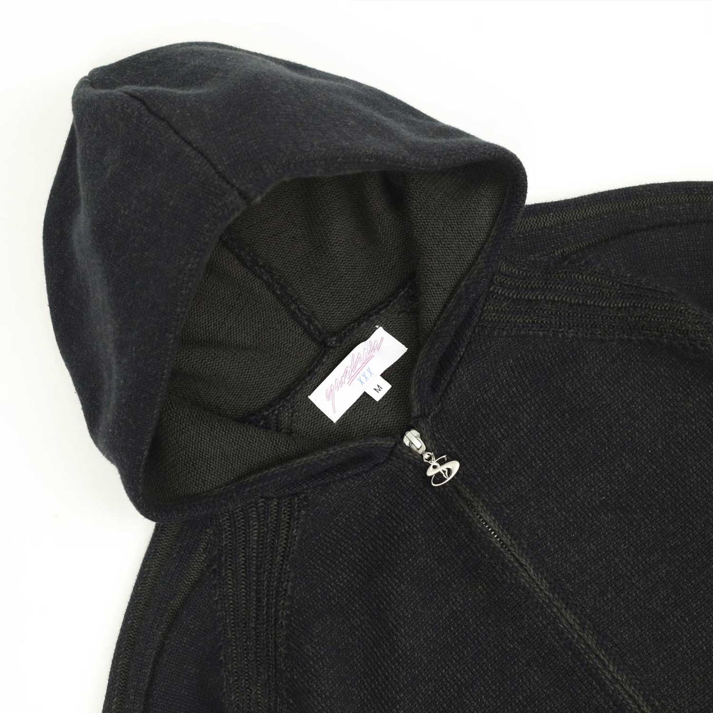 HEATHERED FULL-ZIP HOOD (BLACK)