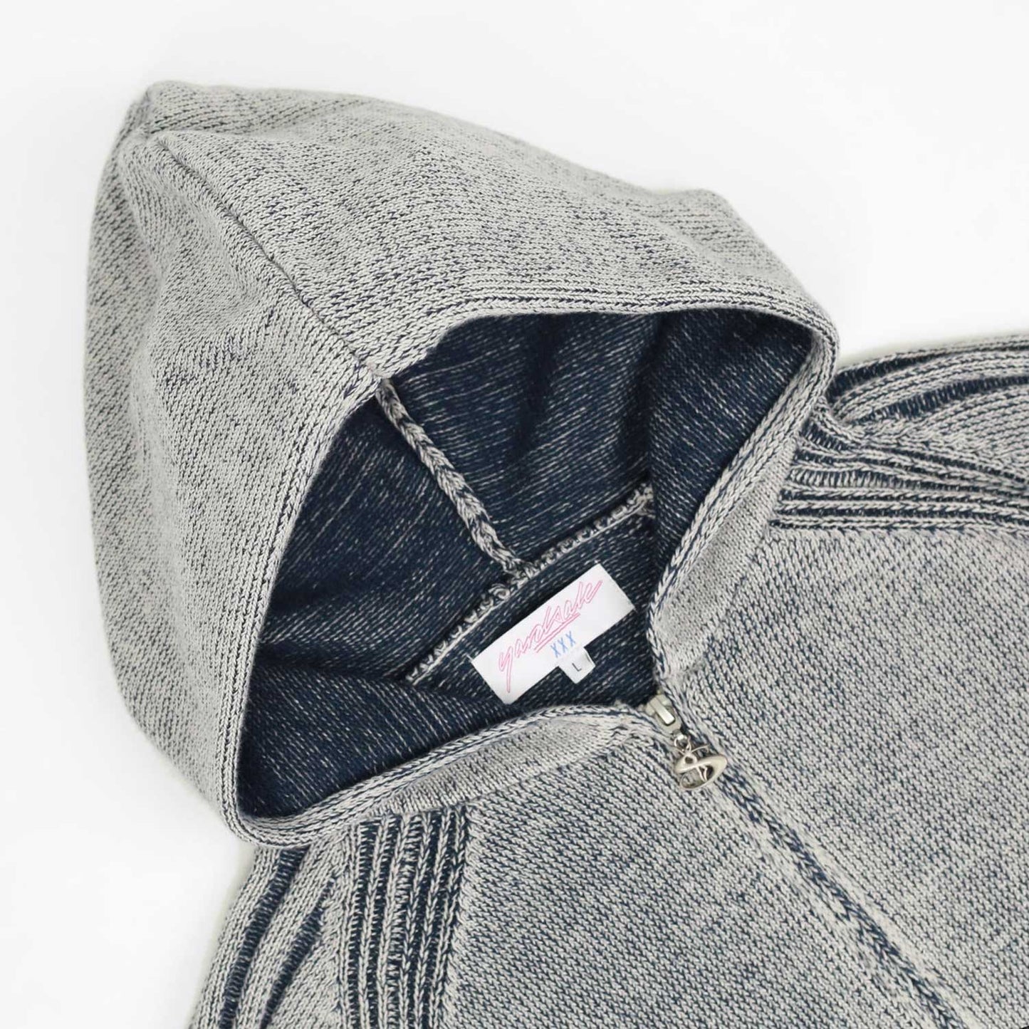 HEATHERED FULL-ZIP HOOD (STONE)