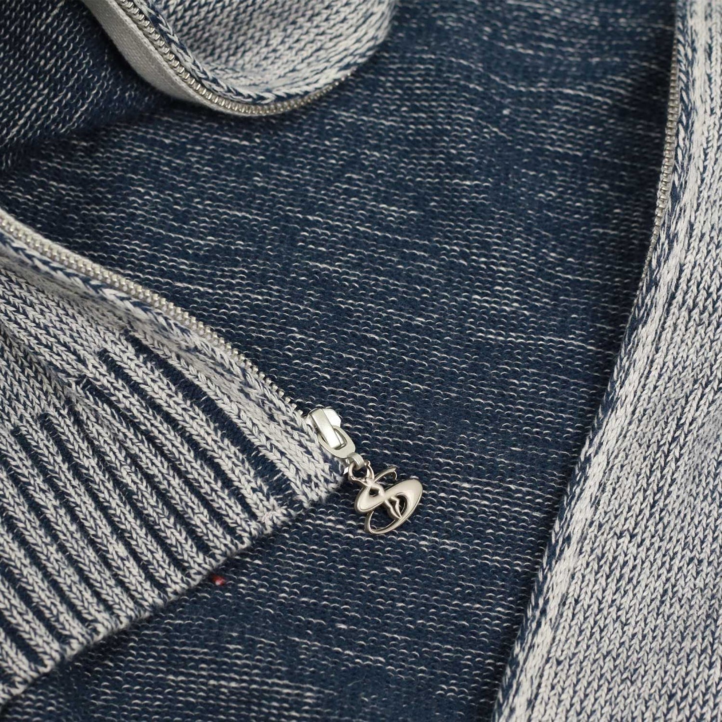 HEATHERED FULL-ZIP HOOD (STONE)