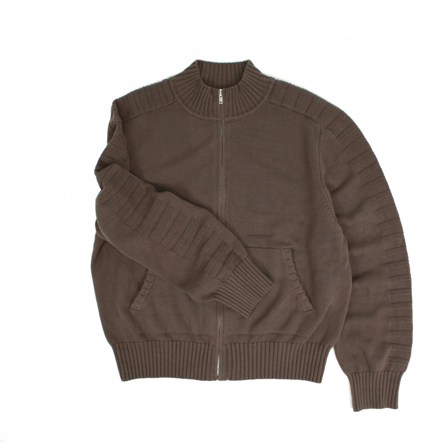 FALDO KNITTED FULL-ZIP (BROWN)