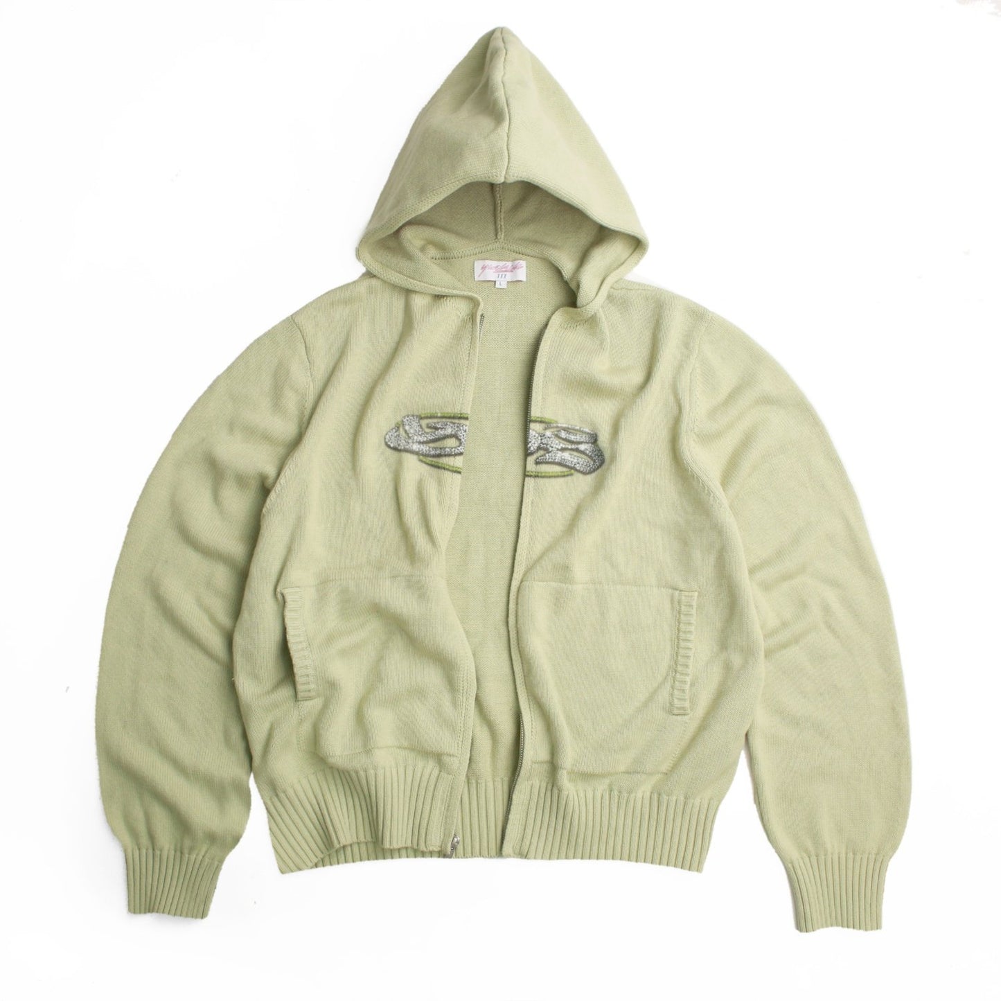 GLITZ KNITTED HOOD (LIME)