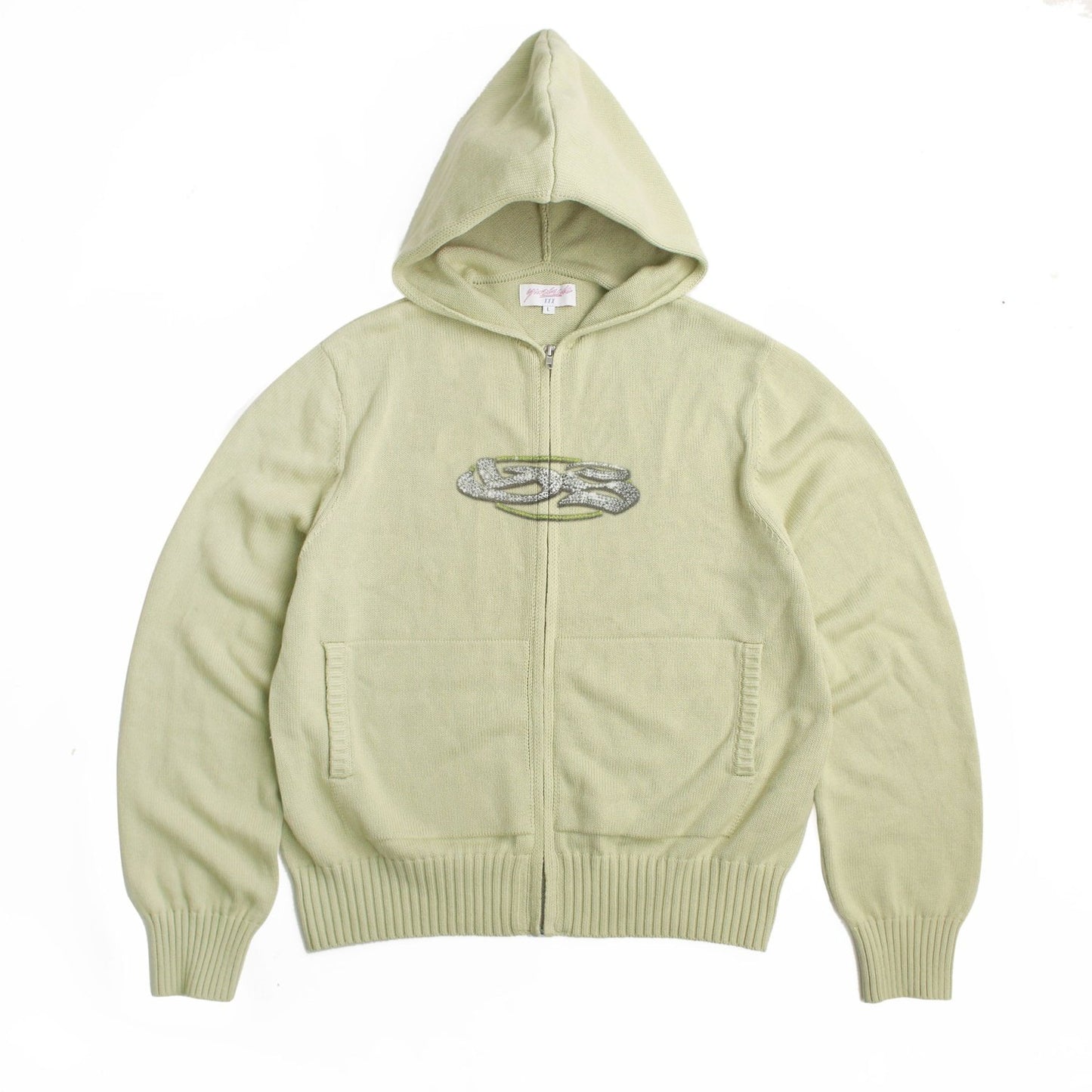GLITZ KNITTED HOOD (LIME)
