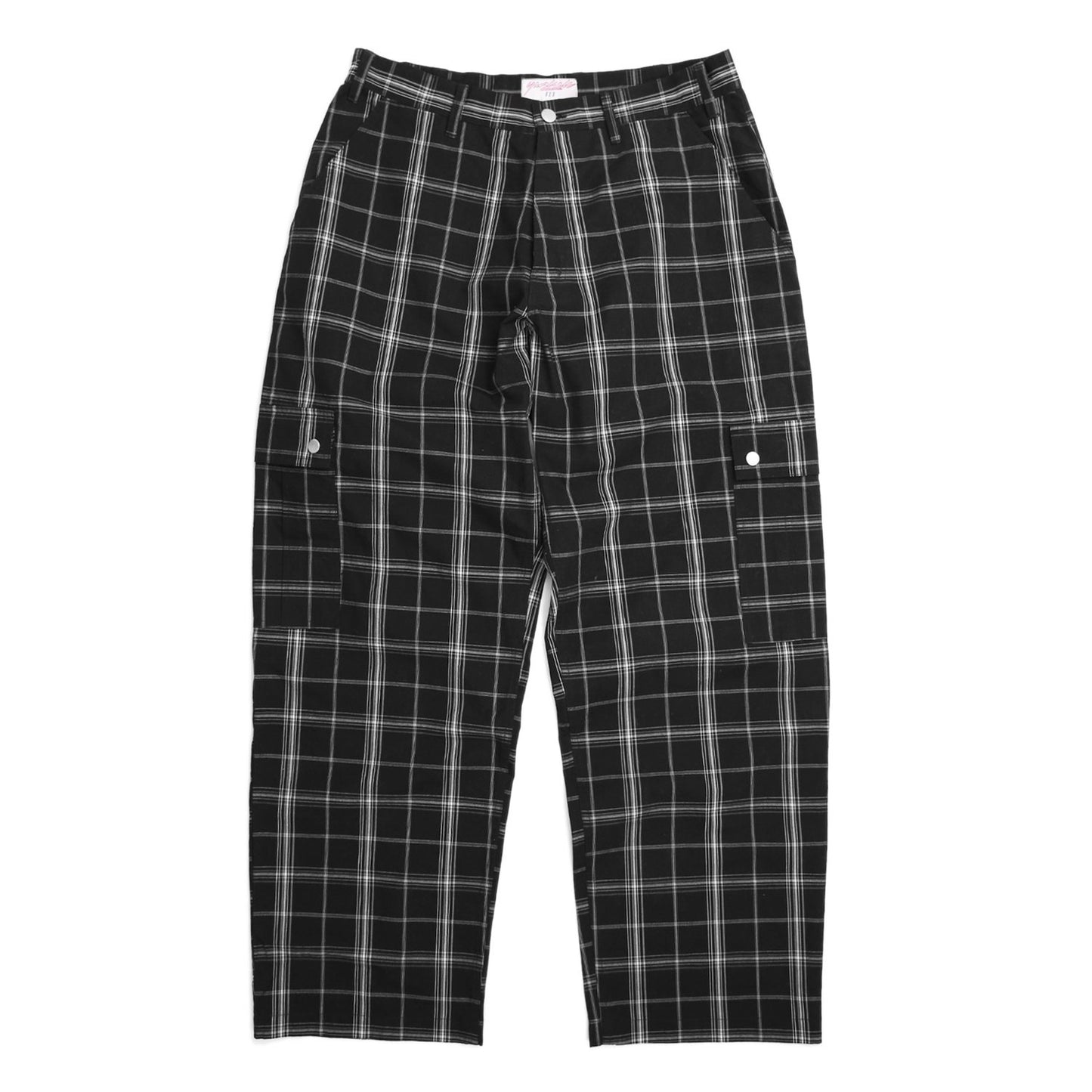YS PLAID CARGOS (BLACK)