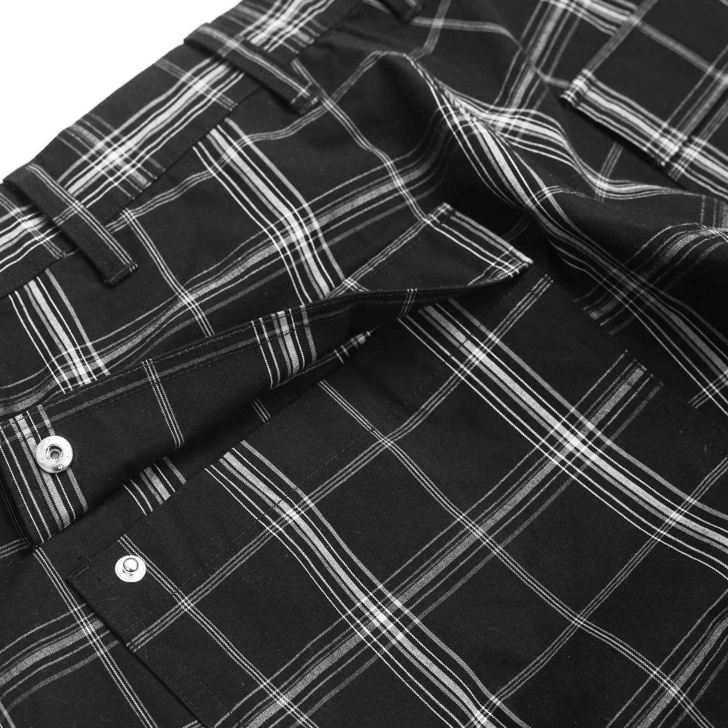 YS PLAID CARGOS (BLACK)