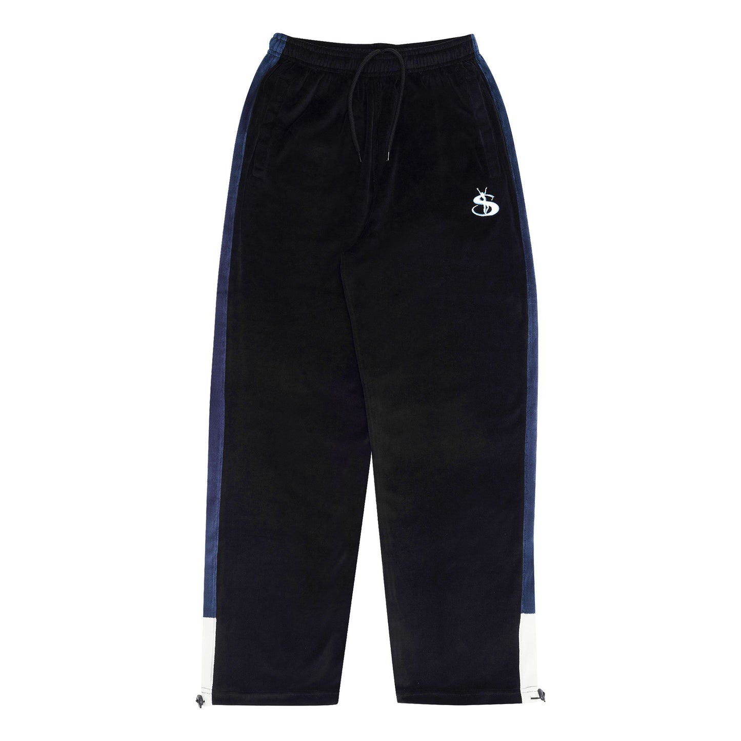 Milano Track Velour Pants (Black/Navy/Off-White)