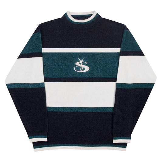 Phantasy Chenille Knit (Navy/Emerald/White)